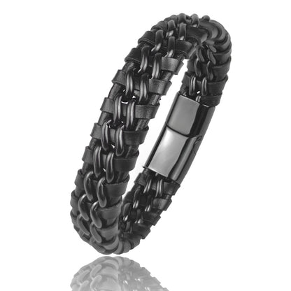 Magnetic Leather Chain Bracelet for Men
