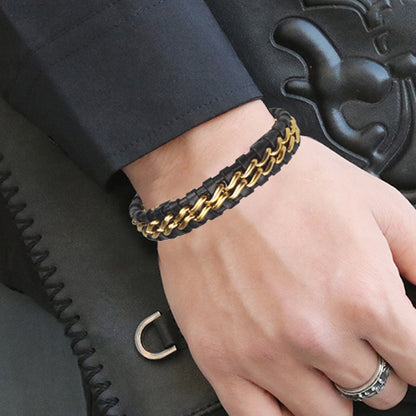Magnetic Leather Chain Bracelet for Men